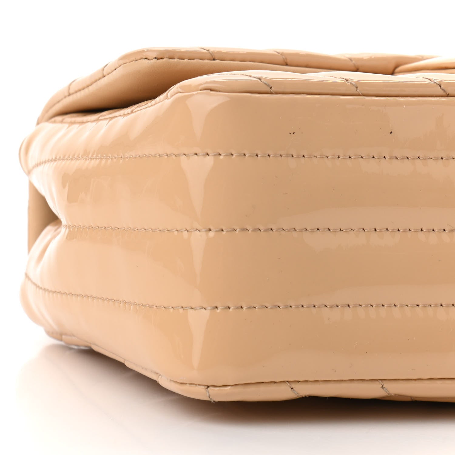 Chanel Patent Chevron Quilted Mini Rectangular Flap Beige 9 of 10