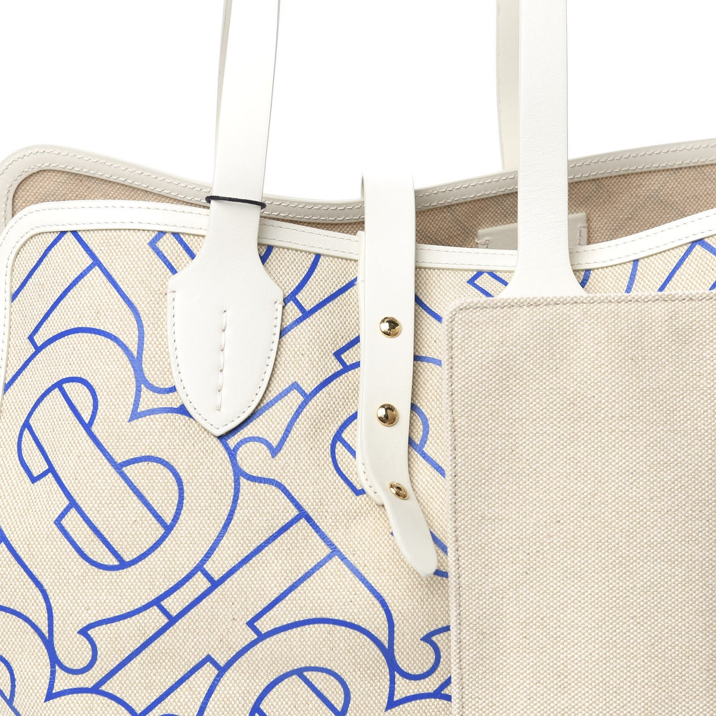Cotton Canvas Monogram Medium Soft Belt Bag Natural Honey Blue