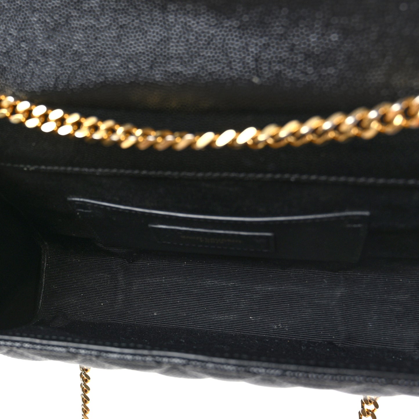 Grain De Poudre Textured Mixed Matelasse Triquilt Small Monogram Satchel Black