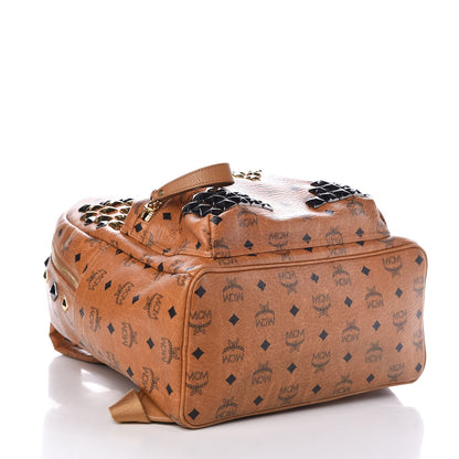 MCM Visetos Studded Medium Stark M Backpack Cognac 4 of 6