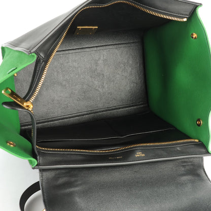 Celine Calfskin Suede Small Tri-Color Trapeze Green Grass 5 of 9