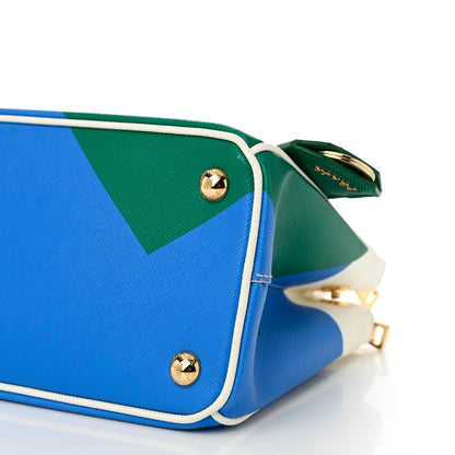 Prada X ALEX DA CORTE Saffiano Special Edition Small Galleria Double Zip Tote Wave Mango 9 of 10