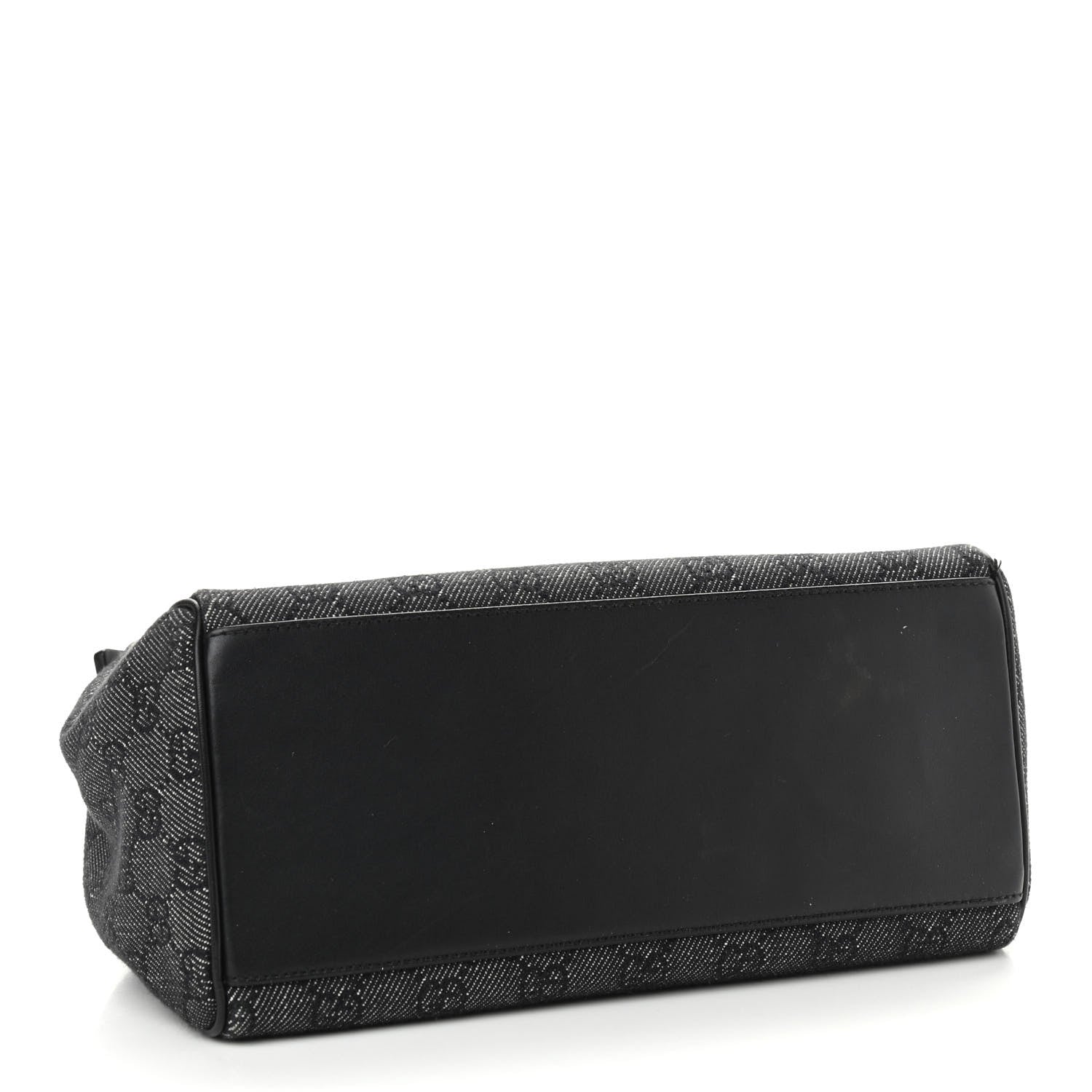 Gucci Denim Monogram GG Signature Shoulder Bag Black 4 of 11