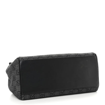Gucci Denim Monogram GG Signature Shoulder Bag Black 4 of 11