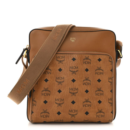 MCM Calfskin Visetos Ottomar Messenger Cognac 1 of 15