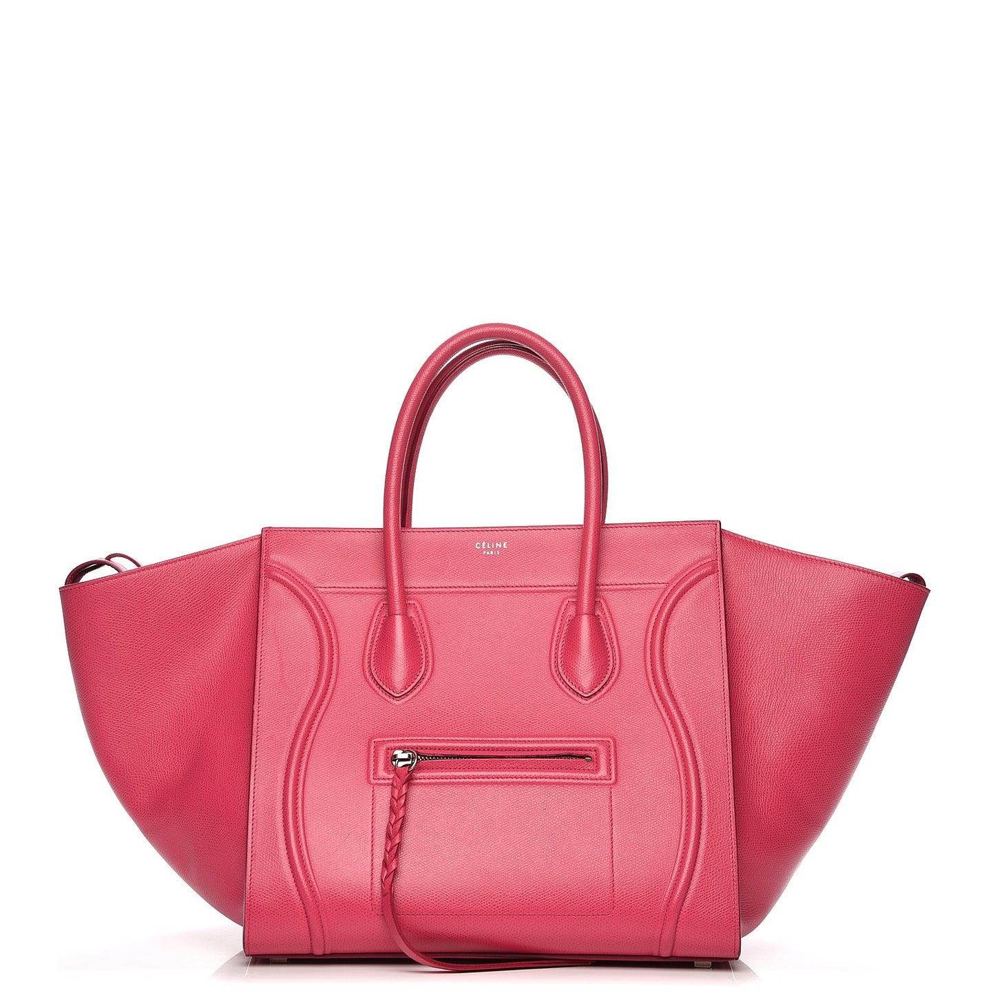 Grained Calfskin Medium Phantom Luggage Fuchsia