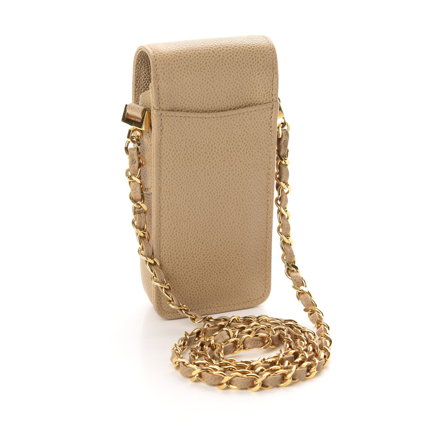 Chanel Caviar Phone Holder Crossbody Beige 4 of 11