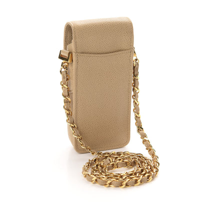 Chanel Caviar Phone Holder Crossbody Beige 4 of 11