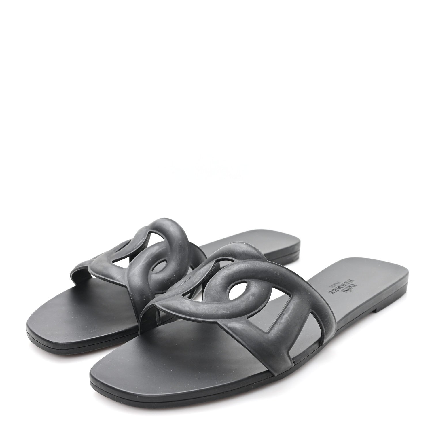 Hermes Rubber Aloha Sandals 38 Black 1878412 – FASHIONPHILE