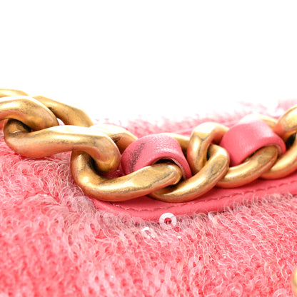 Chanel Sequin Quilted Medium Chanel 19 Flap Coral 11 of 11