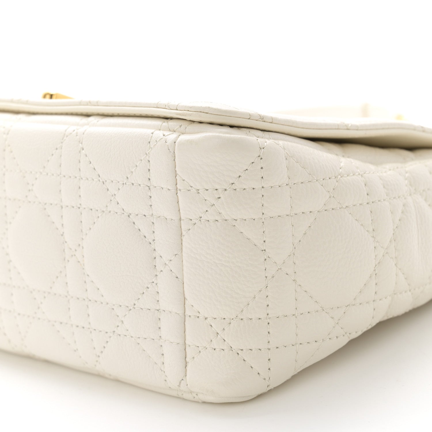 Christian Dior Supple Calfskin Cannage Medium Caro Bag Ivory 10 of 11