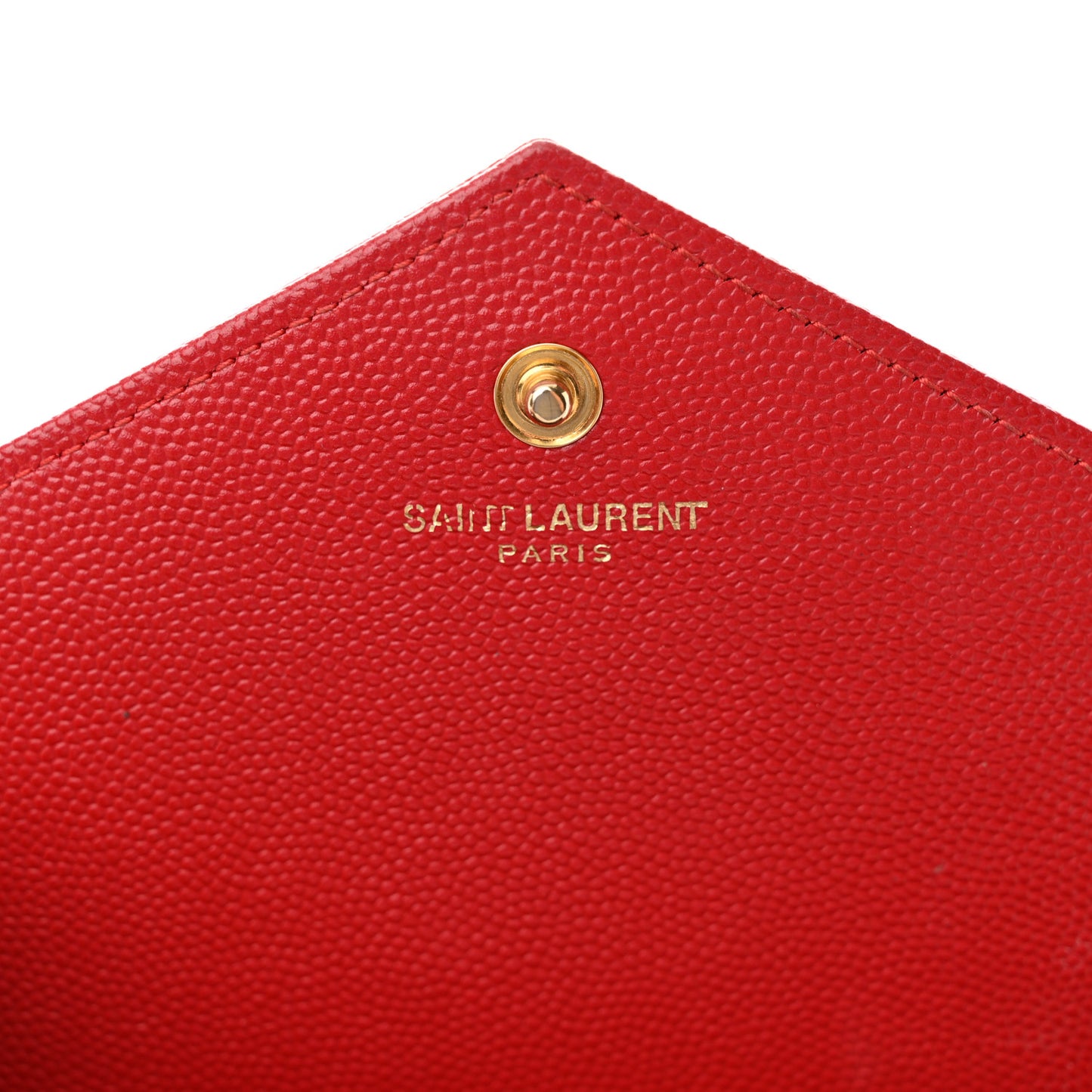 Grain De Poudre Matelasse Chevron Monogram Chain Wallet Red