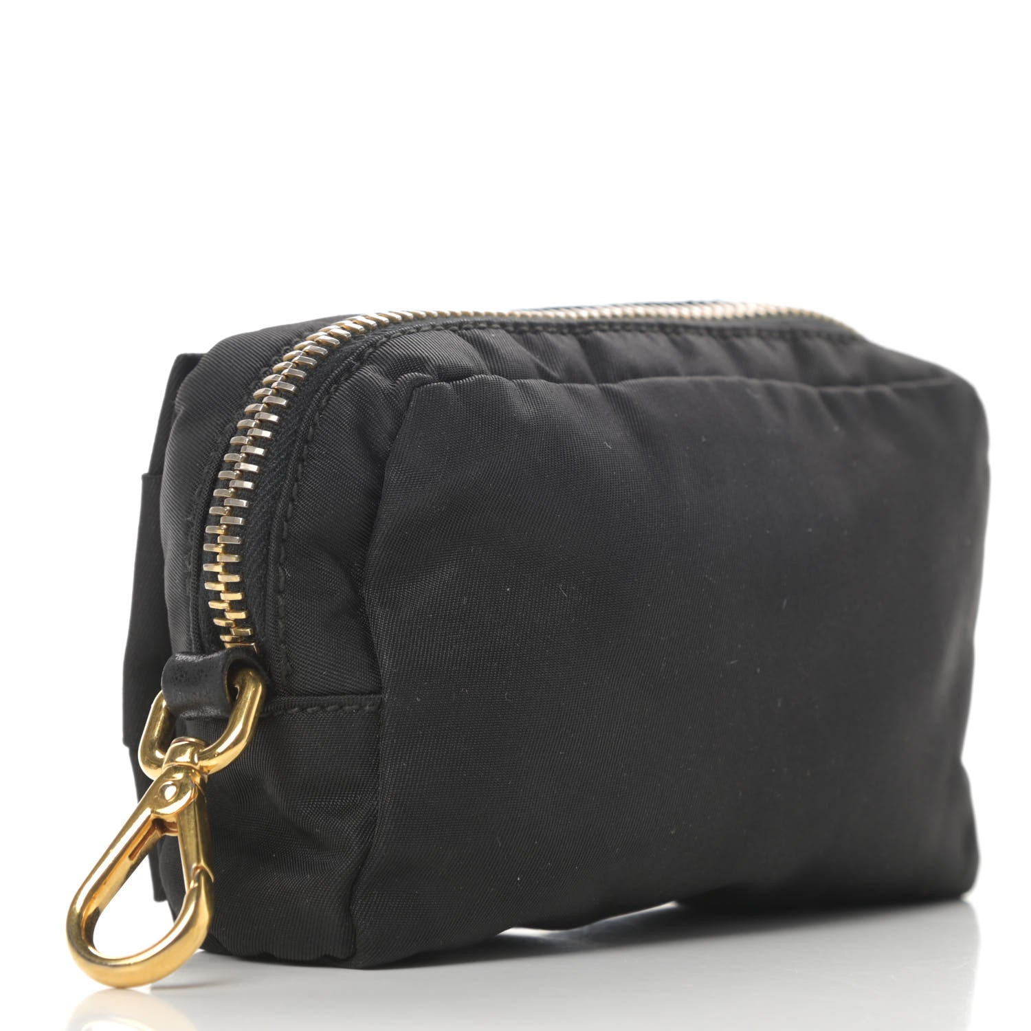 Prada Tessuto Nylon Bow Key Pouch Black 3 of 8
