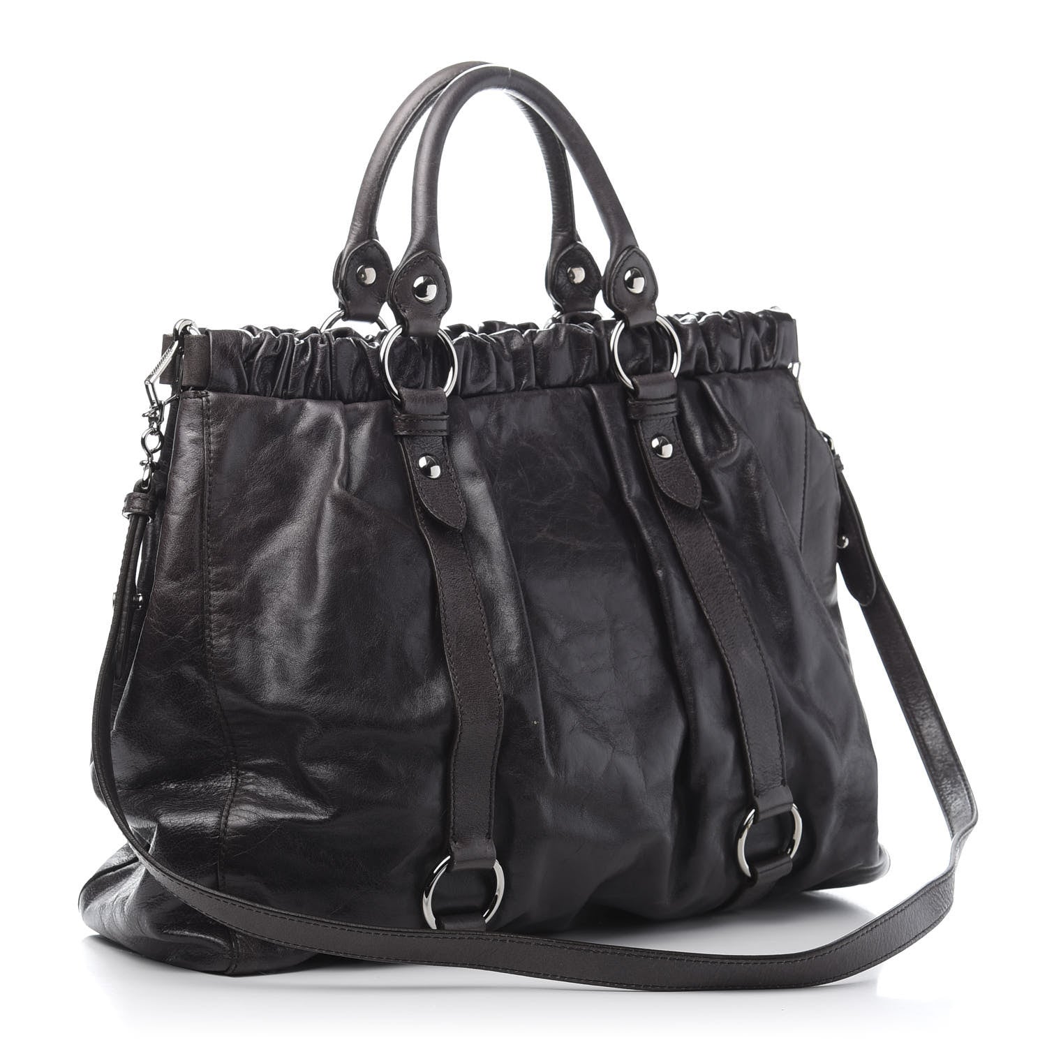Miu Miu Vitello Shine Top Handle Satchel 3 of 12