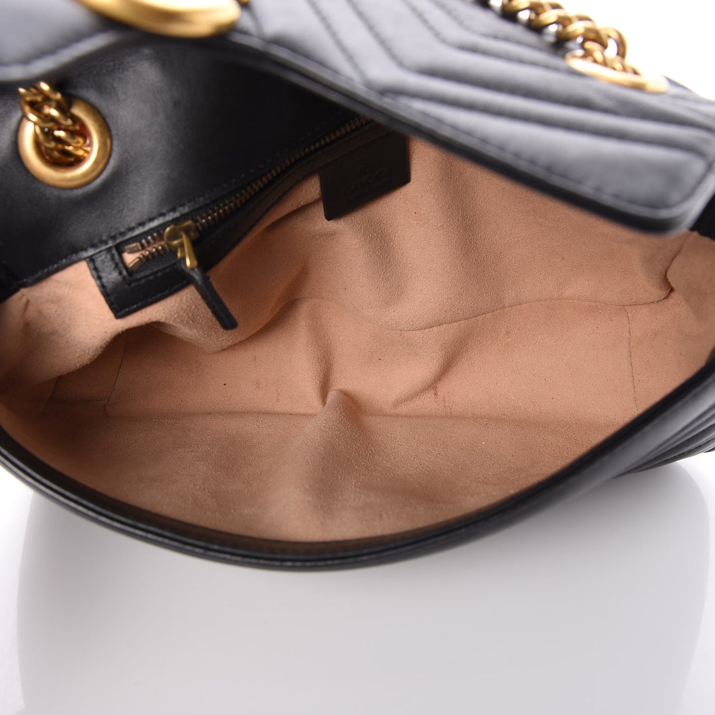 Calfskin Matelasse Small GG Marmont Shoulder Bag Black