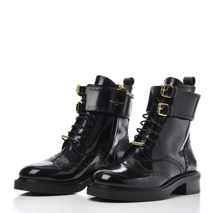 Louis Vuitton Glazed Calfskin Midtown Ankle Boots 41 Black 3 of 9