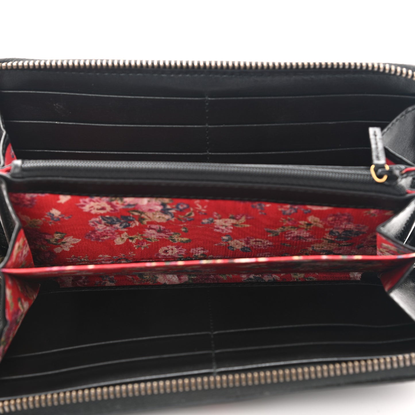 Calfskin Web Trapuntata GG Zip Around Wallet Black