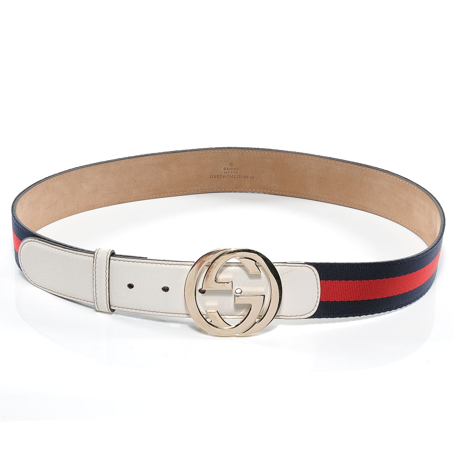 Leather Web Belt 90 36 White