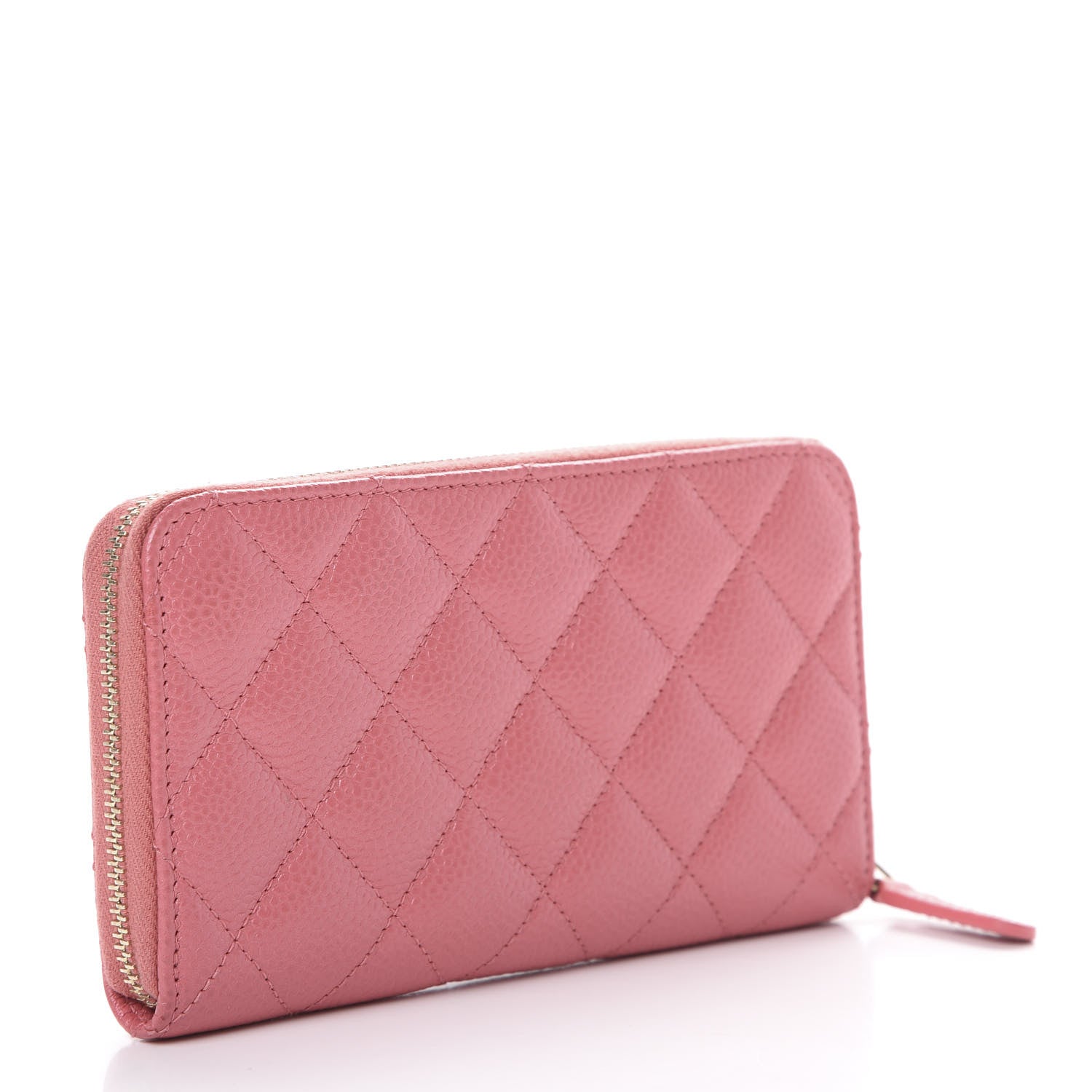 Chanel Iridescent Caviar Quilted Medium Zip Around Wallet Pink 2 of 11