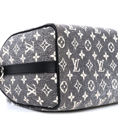 Louis Vuitton Denim Monogram Jacquard Speedy Bandouliere 25 Black 8 of 9
