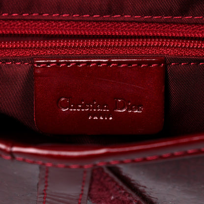 Christian Dior Patent Diorissimo Double Saddle Bag Dark Red 8 of 10