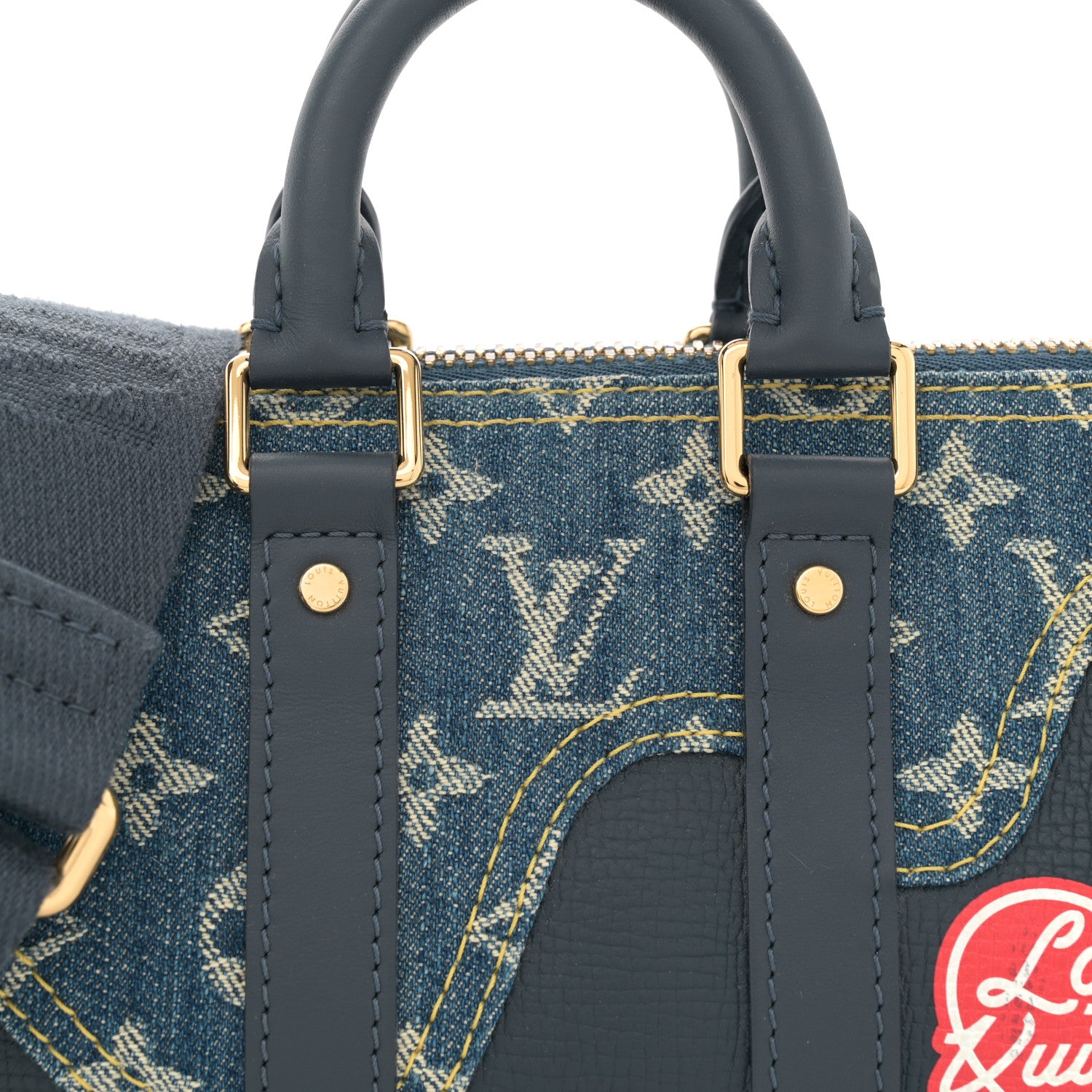 Louis Vuitton X NIGO Taurillon Monogram Denim Drip Keepall XS Blue Blue 7 of 9