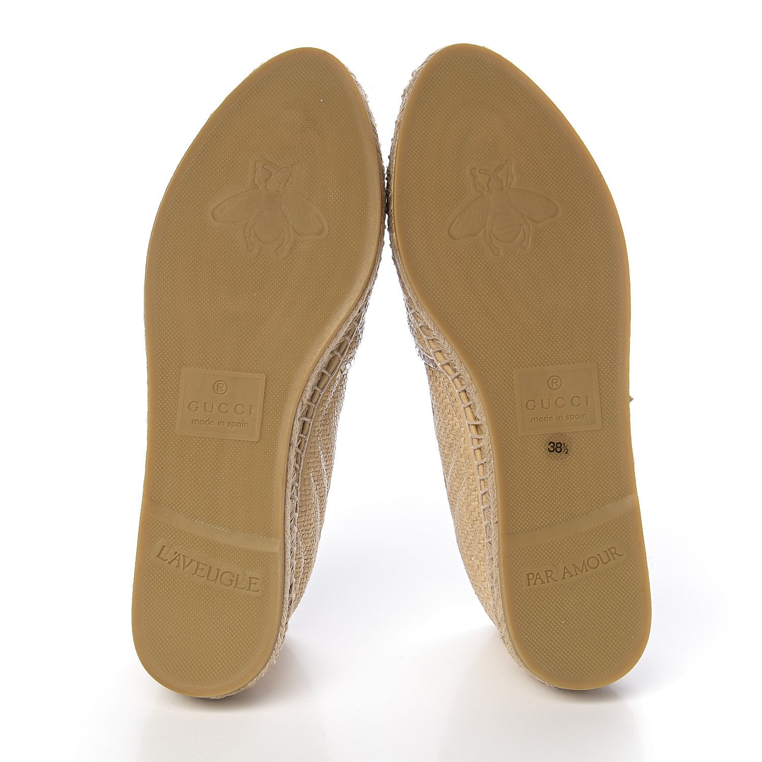 Gucci Straw Elaphe Matelasse GG Marmont Espadrilles 38.5 Natural Cream Brown 5 of 11