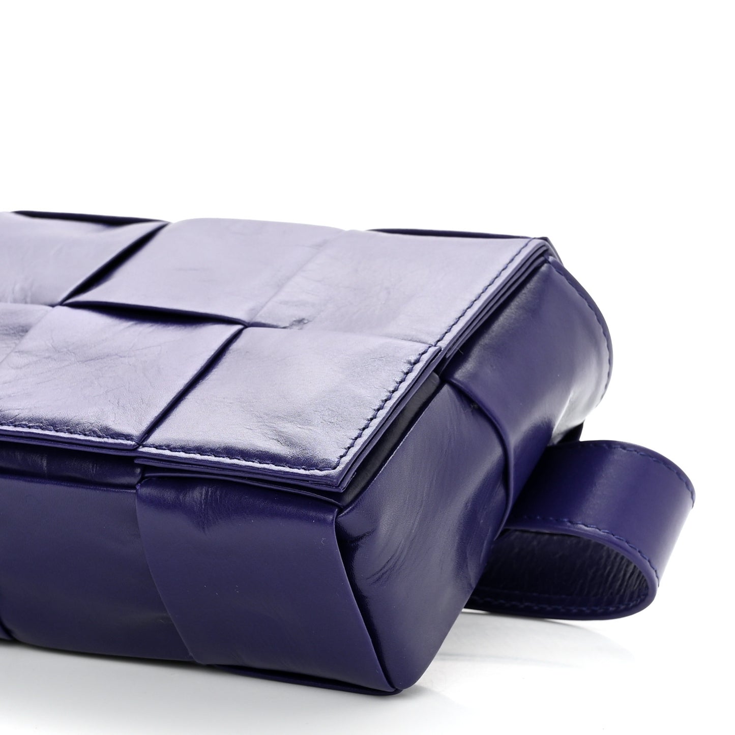 Paper Calfskin Intrecciato Cassette Belt Bag Purple