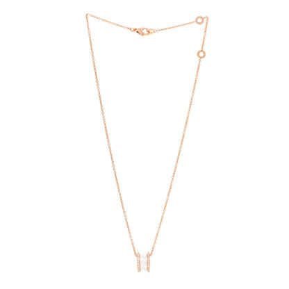 Bulgari 18K Rose Gold White Ceramic Diamond B.Zero1 Pendant Necklace 3 of 11