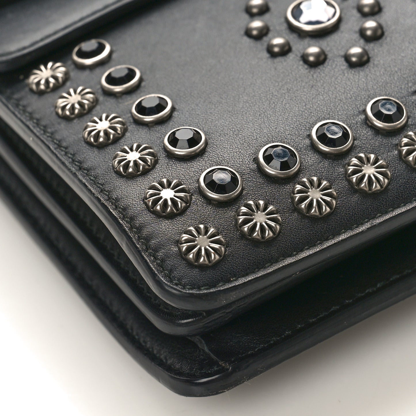 Calfskin Studded Small Dionysus Shoulder Bag Black