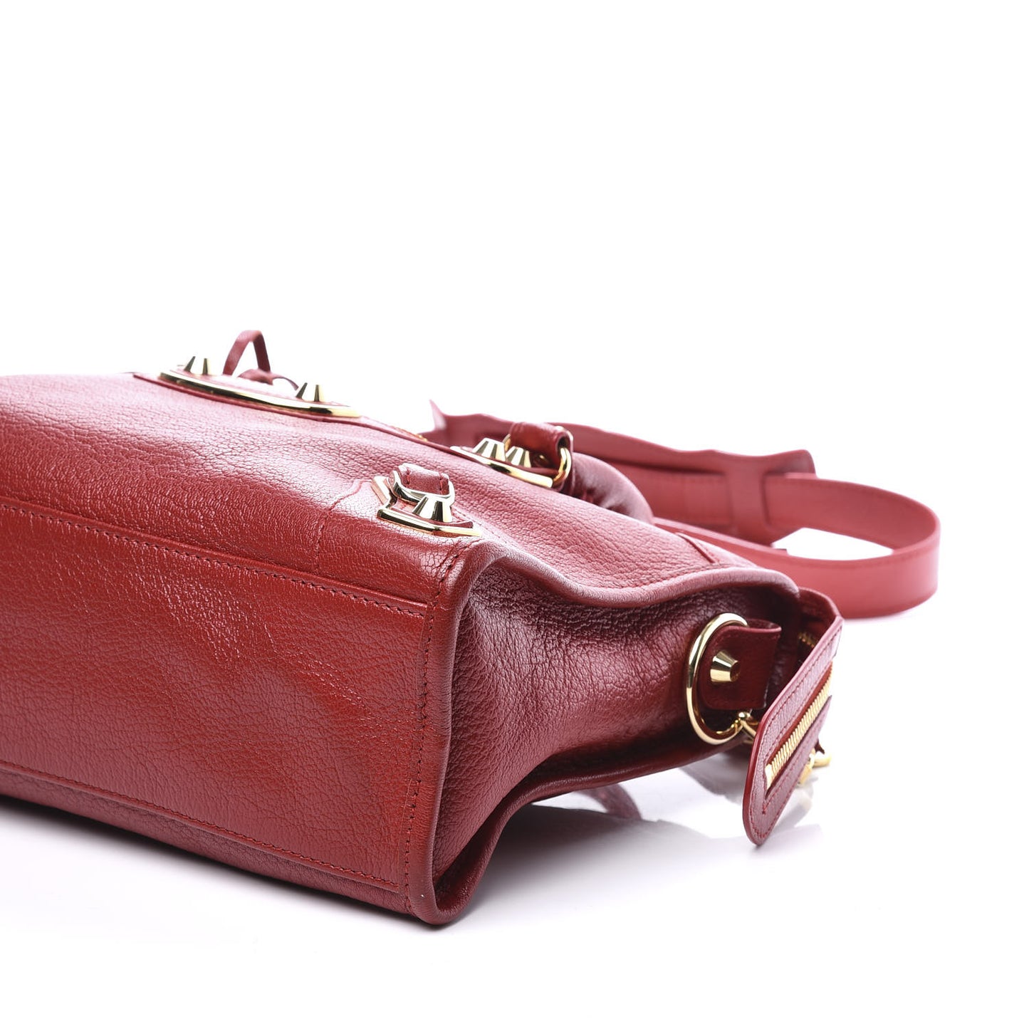 Chevre Gold Metallic Edge Hardware S City Rouge Groseille