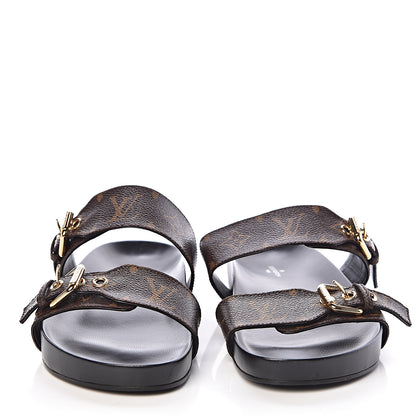Louis Vuitton Monogram Bom Dia Mule Sandals 39 Black 2 of 8