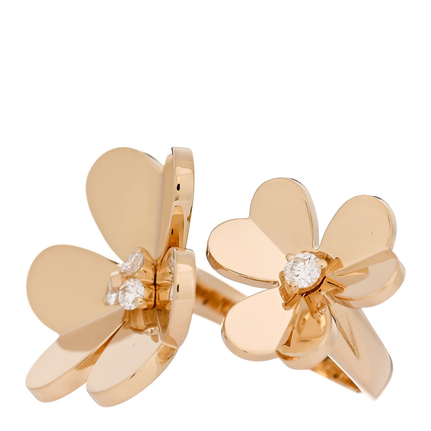 Van Cleef & Arpels 18K Yellow Gold Diamond Frivole Between The Finger Ring 50 5.5 3 of 5
