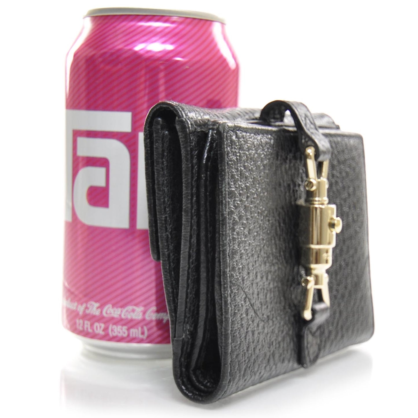 Leather Jackie French Wallet Black