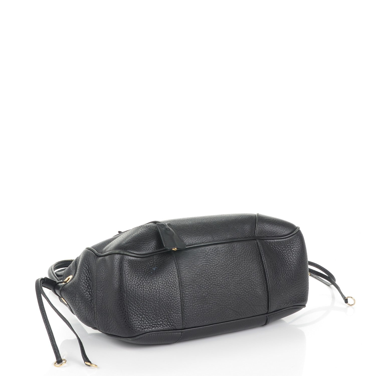 Prada Vitello Daino Pushlock Shoulder Bag Black 4 of 10