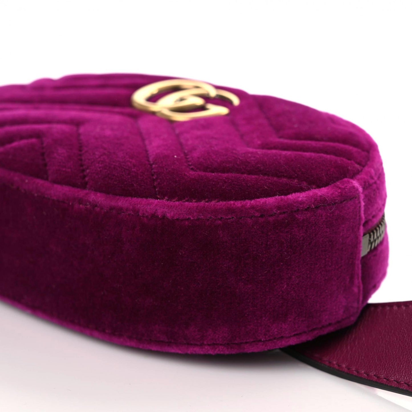 Velvet Matelasse GG Marmont Belt Bag Fuchsia 85 34 Violet Cyclamen