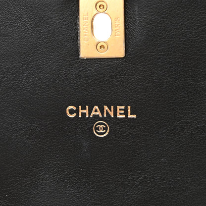 Chanel Calfskin Quilted Coco Mail Clutch With Chain Black 6 of 12