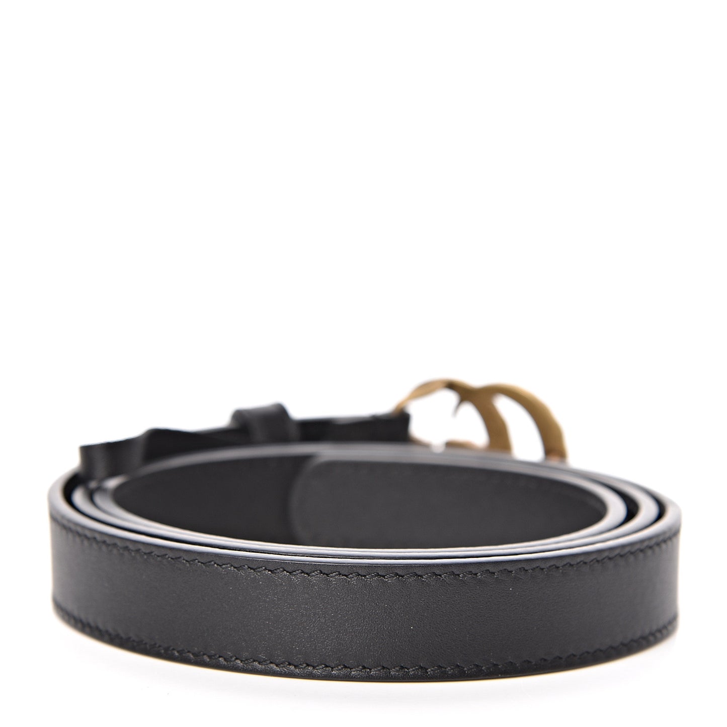 Calfskin Pearl Double G 20mm Belt 85 34 Black Cream