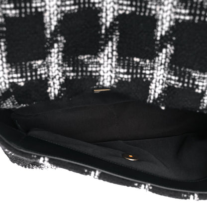 Chanel Tweed Quilted Medium Chanel 19 Flap Black White 4 of 10