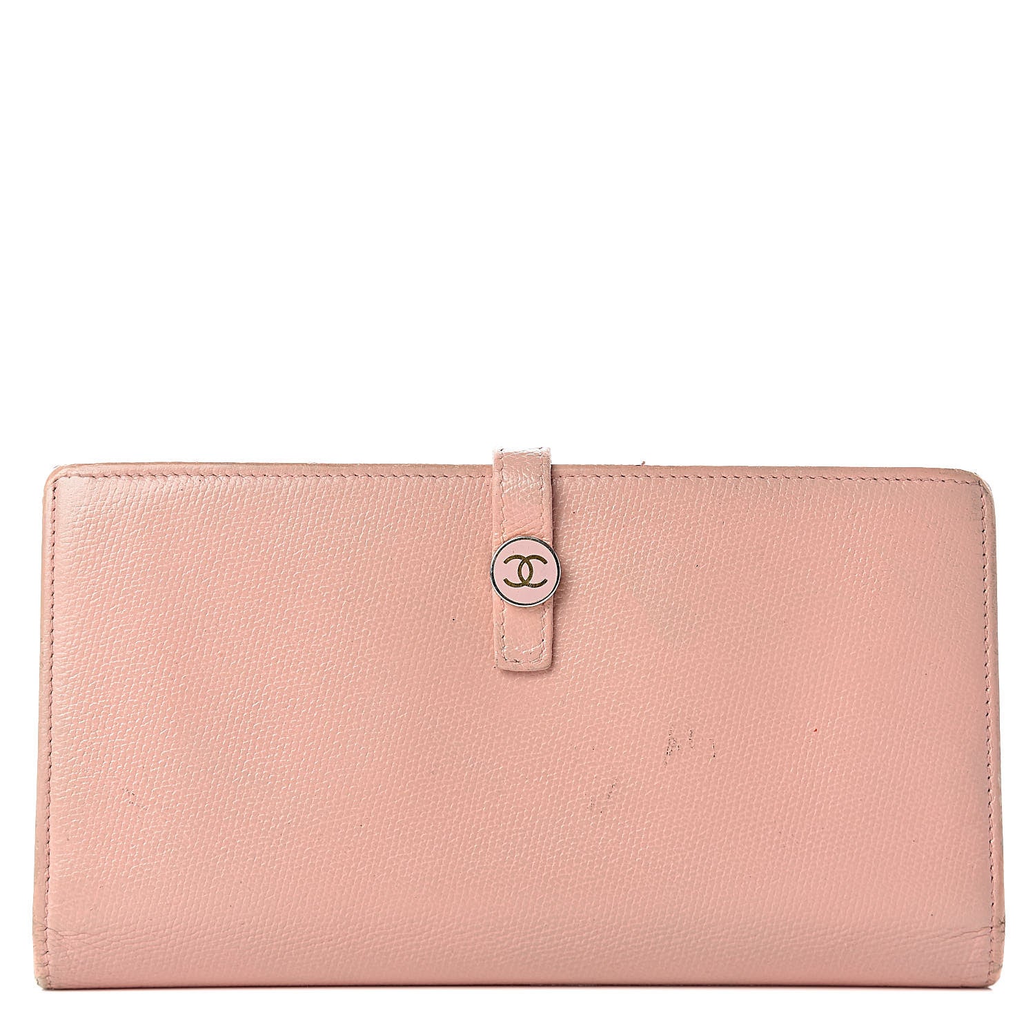 Chanel Grained Calfskin CC Button Wallet Pink 1 of 24