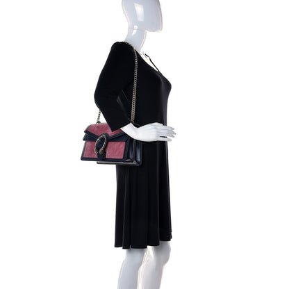Gucci Lanzo Stretch Cord Azalea Calfskin Small Dionysus Shoulder Bag Pink Blue 2 of 14
