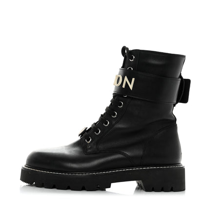 Louis Vuitton Calfskin Territory Flat Ranger Boots 37.5 Black 1 of 8