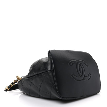 Chanel Lambskin Stitched Drawstring Bag Black 4 of 9