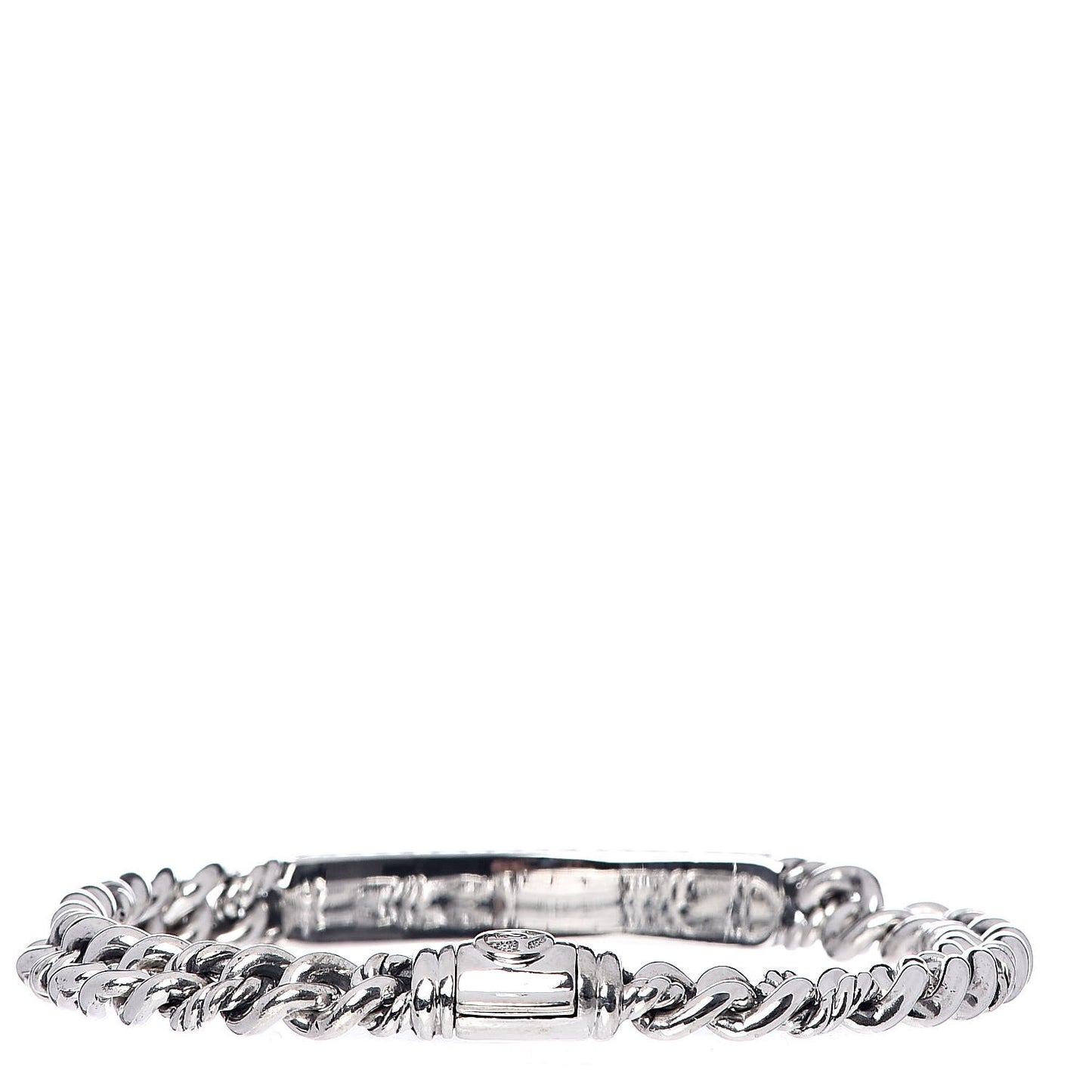 Sterling Silver Pave Pink Sapphire 6mm Petite ID Bracelet