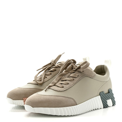 Hermes Sport Goatskin Suede Goatskin Womens Bouncing Sneakers 36.5 Beige Esquisse 4 of 9