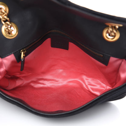 Gucci Velvet Matelasse Small GG Marmont Shoulder Bag Black 5 of 13
