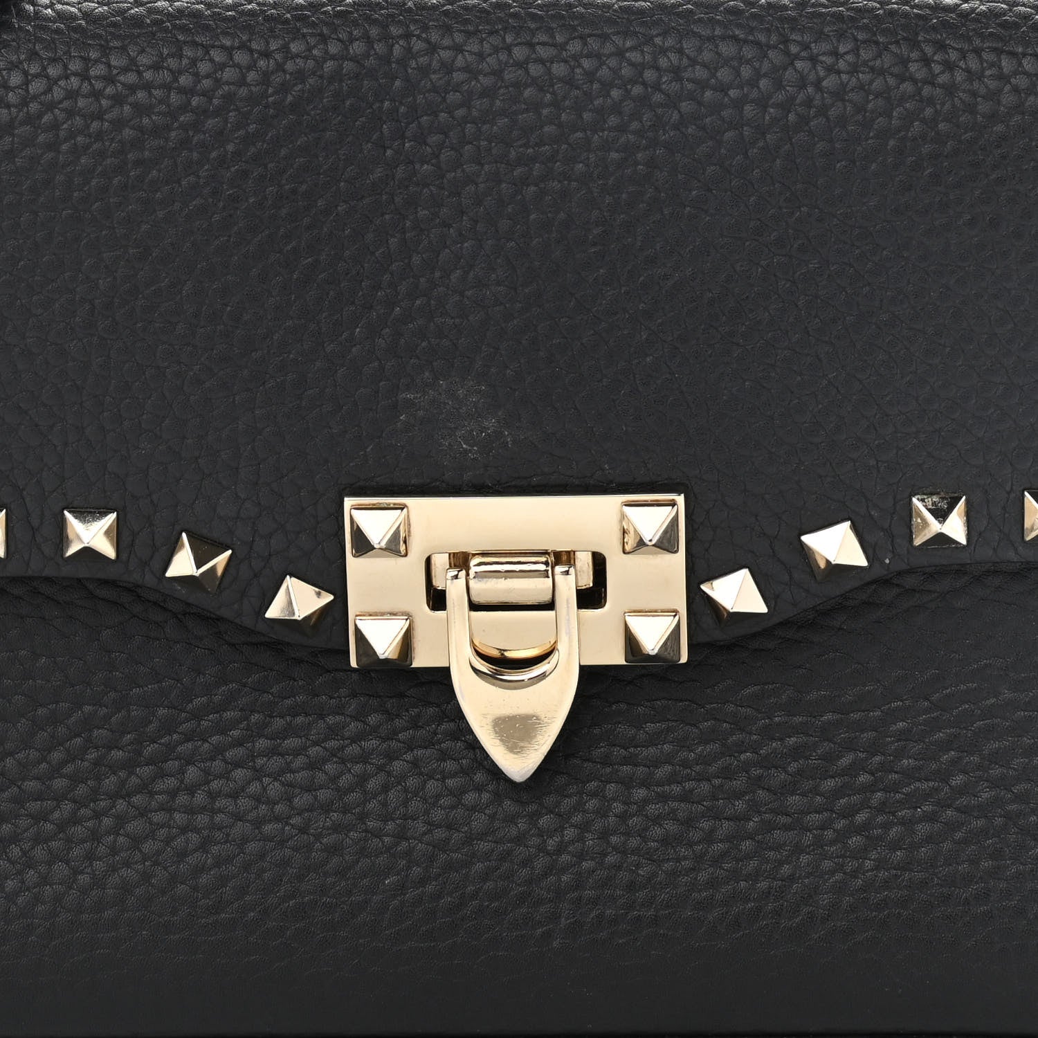 Valentino Garavani Pebbled Calfskin Medium Rockstud Flip Lock Crossbody Bag Black 8 of 13