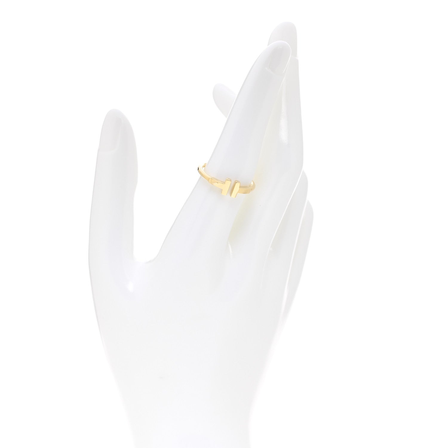 Tiffany 18K Yellow Gold T Wire Ring 54 7 2 of 5