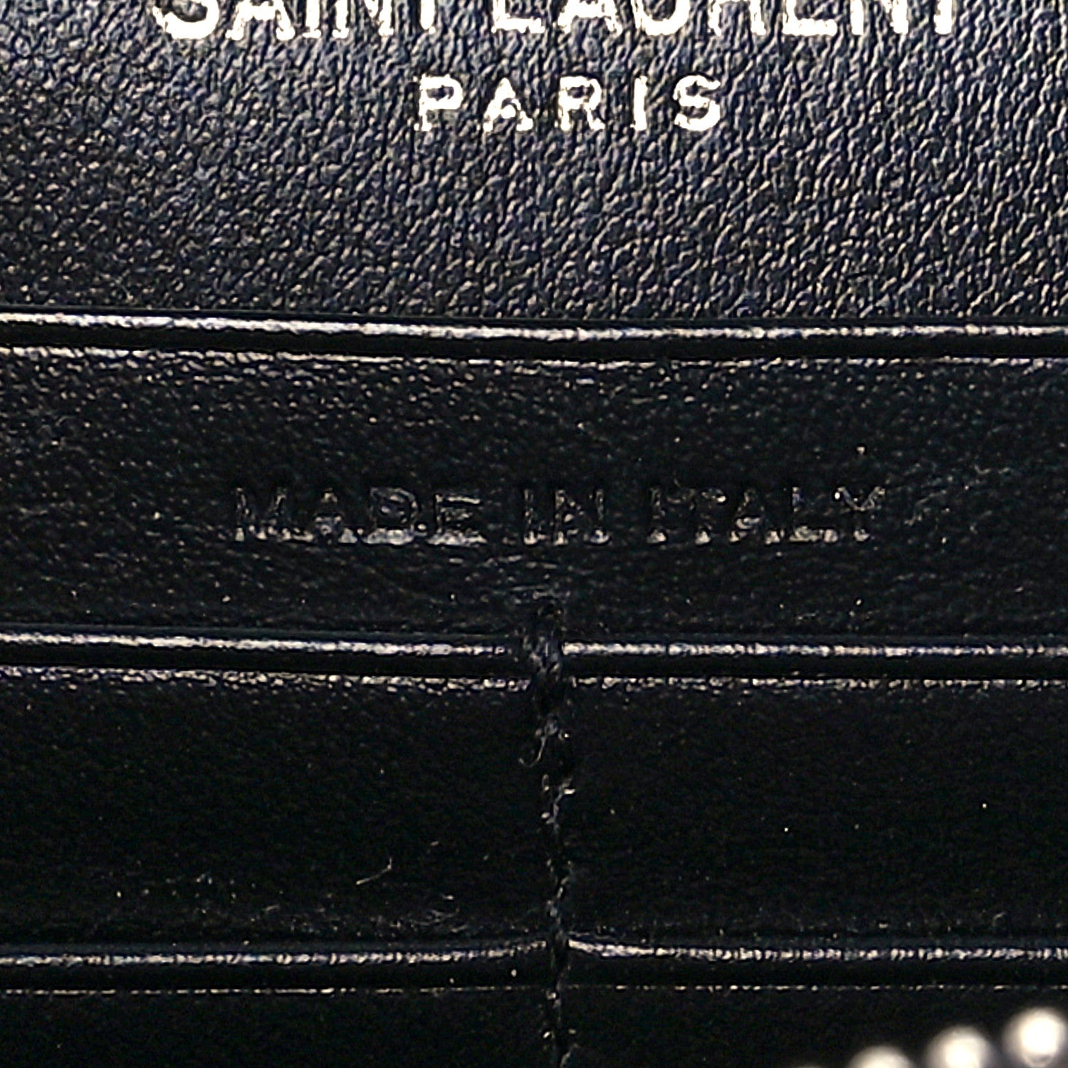 Saint Laurent Calfskin Star Print Monogram Kate Tassel Chain Wallet Black Silver 7 of 11