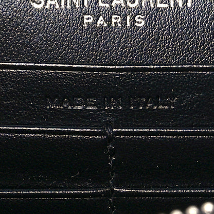 Saint Laurent Calfskin Star Print Monogram Kate Tassel Chain Wallet Black Silver 7 of 11